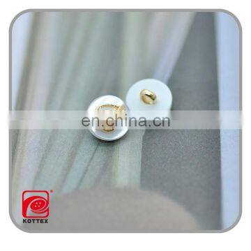 Fashion Decorated 16L-20L Barrel White Pearl Resin Button Has Gold Metal Wing Shape Part In The Middle, Shirt Button