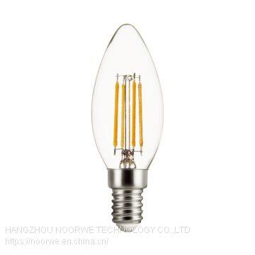 LED Filament bulbs C35 4W Full glass E14 base made in china