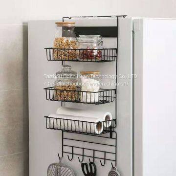 3Tiers Metal Mesh Basket Storage Rack With Hooks For Bathroom Kitchen Storage Shelves Toiletries