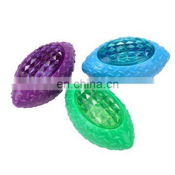 Flashing Glow in The Dark Interactive Pet Toys Diamond Shape LED Light up Squkey Dog Ball photo-4