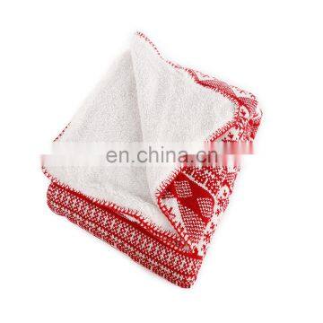 Christmas Snowflakes Pattern Red Background Soft Lightweight Coral Fleece 200GSM Blanket Throw 50" x 60" photo-2