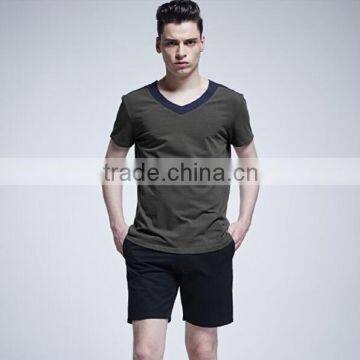 short sleeve customized mens plain v neck t shirts