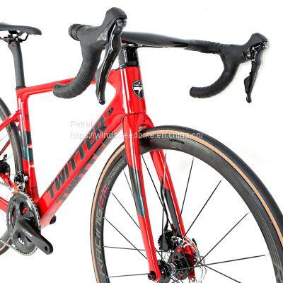 TWITTER 2021 New Arrival 700c Full Carbon Road Bike Complete Disc Brake Hidden Cables 105 Groupset 22 Speed Gravel Road Bicycle photo-2