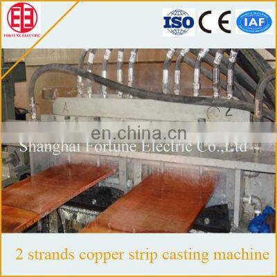 horizontal continuous casting machine for copper strip