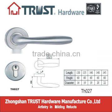 TH027:Stainless Steel Hollow Lever Door Handle with Escutcheon