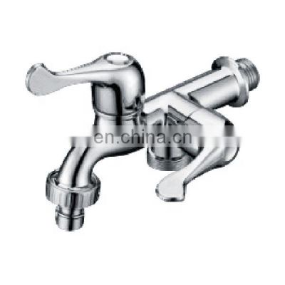 New design abs double handle zinc body chrome wall mounted faucet taps