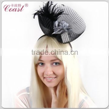 fashion big hair flowers headband black