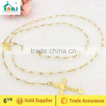 Religious plastic rosary bead wholesale necklace