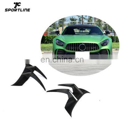 Carbon Fiber GT R Front Bumper Fins for Mercedes-Benz AMG GT R Base Coupe 2-Door 2016-2019