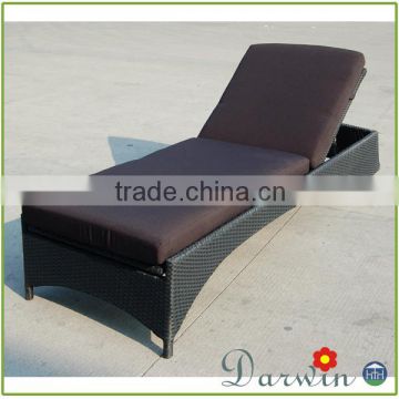 Hotsale PE Rattan Hotel Furniture Armless Chaise Lounge Set Beach Sun Lounger