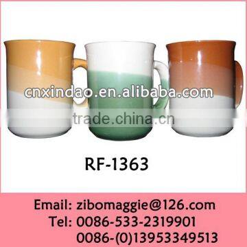 Professional China Made Beautiful 3-Colored Porcelain Traveling Mug for Custom Coffee Water Mug