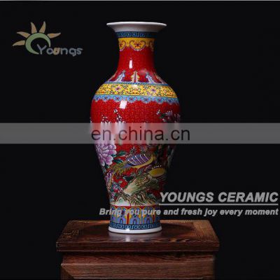 Unique Chinese Large Floor Red Ceramic Vases Wholesale