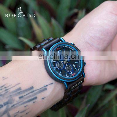 BOBO BIRD Oem Automatic Watch Design Your Own Brand Luxury Chronograph Multifunction Wood Watch photo-4