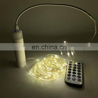 Custom 10m 20m Popular Recharge String Light Outdoor Christmas Decorations Lighted