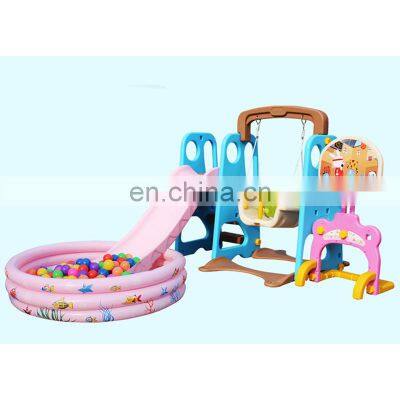 Hot Sale Plastic Multifunctional Swing Slide Basketball Hoop Ball Pool Set photo-5