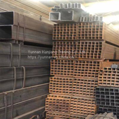 Yunnan Q235 square tube wholesale hot dip galvanized square tube 40 * 80 * 3 square tube Kunming sales square tube