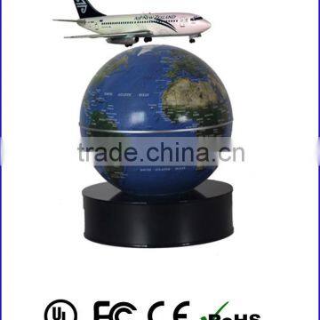 rotating globe base floating and turning aircraft model with AC adaptor