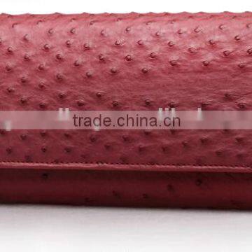 High Quality Customized Logo Genuine Real Ostrich Leather Clutch Wallet for Women photo-5