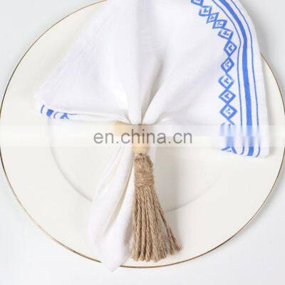 Party Tableware & Decorations Decorative Macrame Napkin Ring Handmade Wood Table Napkin Rings photo-3