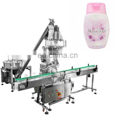 New type automatic bottle jars custard dispenser powder filling capping machine