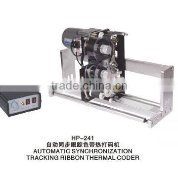 Automatic synchroniza tion tacking ribbon thermal coder machine