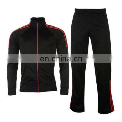 Fit black and blue gym clothes stripe training jogging polyester tracksuit Custom design Plain Gym Tracksuit New style muscle