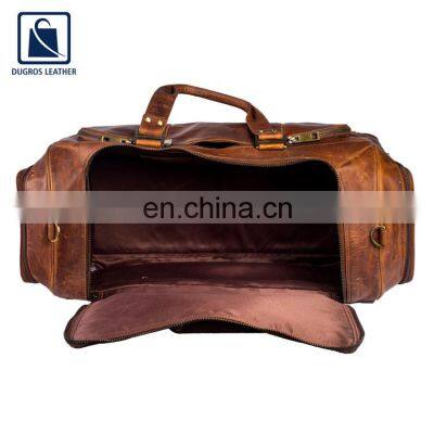 Lightweight Top Quality Stylish Fashion Gym Leather Duffel Bag for Men