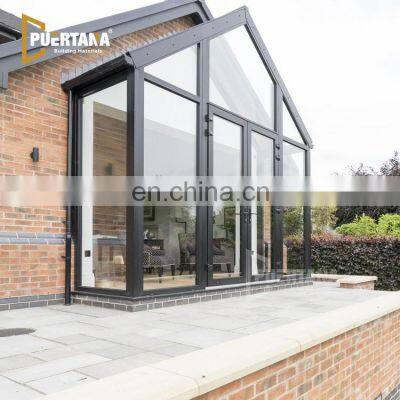 Powder Coated Glass Cabin Prefab Garden Room House Aluminum Glass Room Patio Enclosures