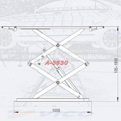VICO On Ground Install / Ultra Thin Scissor Car Lift for Sale # V-JSXB-A-3530 photo-3
