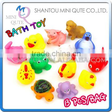 MINI QUTE 13Pcs/bag BB sound Baby Toys Children Mixed Different Animal Baths Toy Educational Washing Set Water Toys NO.MQ 124