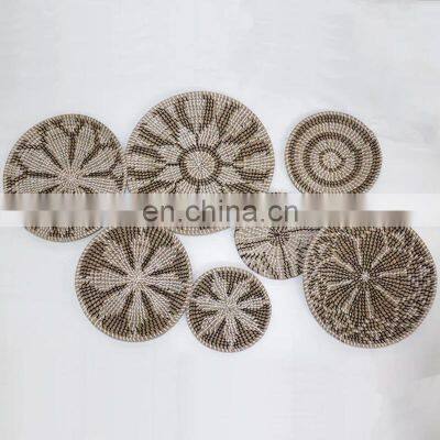 Best Seller Woven Wall Basket Decor Cheap Wholesale Seagrass Placemat Baskets with Simple Pattern