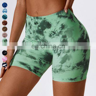 Running Sportswear Yoga Shorts Wholesale Quick Dry Yoga Shorts Womens New Printing High Waist Seamless Fitness Gym Yoga Shorts photo-3