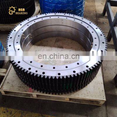 746533214 Teeth induction hardened twin raceway ball type crane slew ring with external gear