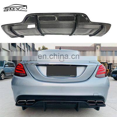 W205 C63 C43 PSM Style High Quality Carbon Fiber  Rear Diffuser Rear Bumper Lip For Mercedes Benz W205 C Class C63 C43