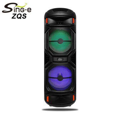 SING-E ZQS8221 Portable PA Speaker System 40W Rechargeable Outdoor Speaker Portable PA System Dual 8\