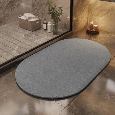 Oval Bathroom Mat China Manufacturer Non-slip Water Absorbent Diatomite Bath Mat photo-3