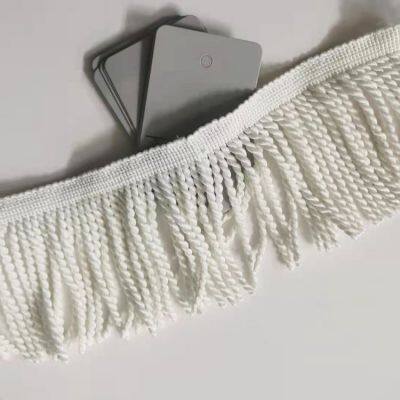 Coastal Breeze Fringe: White Twisted Tassel Trim for Beach Umbrella Decor Bullion Fringe photo-4
