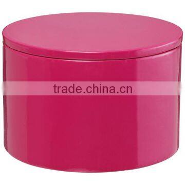 High end quality best selling Pink Lacquered Round Box from Vietnam