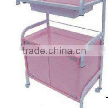 glass and plastic pink hair salon trolley , beauty trolley for tools
