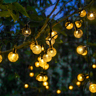 led tree lights outdoor star string lights waterproof bubble ball flashing lights for courtyard hanging lights