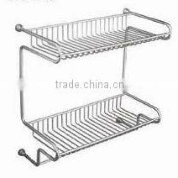 Aluminium Bathroom Shelf 2 tier kithchen/ bathroom rack/ basket L09-13-2
