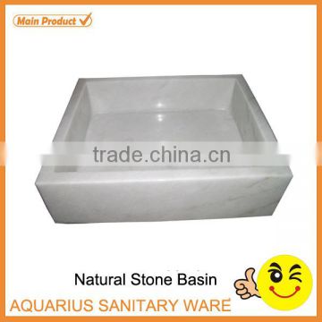 Natural Rectangle White Stone Wash Basin