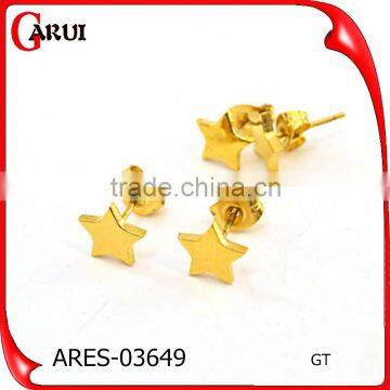 Stainless Steel Jewelry Gold Plate Cheap Star Stud Earrings photo-5