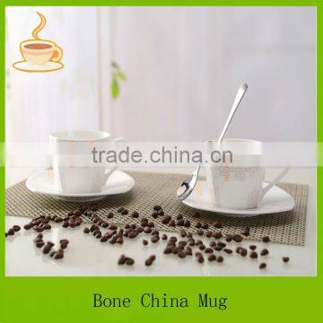 european-style bone china ceramic coffee cup plate set/heat resistant coffee cup