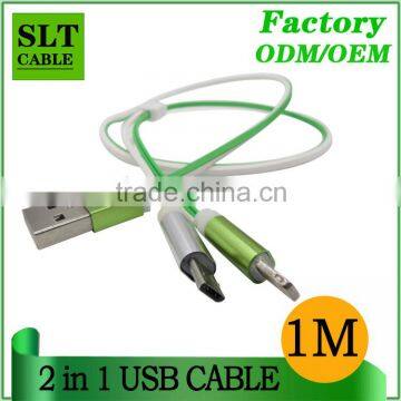 SLT Retractable Zipper USB Cable for iphone and Sumsung mobile phone