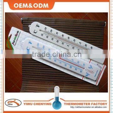 White indoor plastic household thermometer w/ capillary and scale and red kerosene liquid cheap & accurate temperature measuring