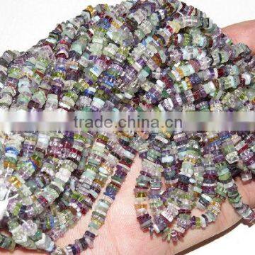 Brilleant Natural Multi Stone Heishi Shape Beads 4X4.5MM Approx 18''Inch