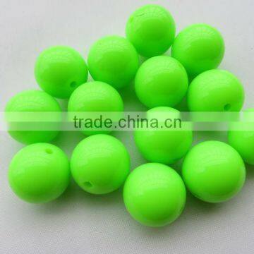 New 20mm Lime green Neon Acrylic Beads in stock Fluorescence solid Bubblegum beads For Kids Chunky Necklace