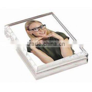 transparent Acrylic Photo Paperweights stand in crystal crafts