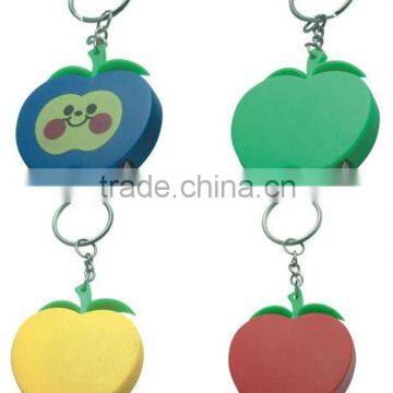 1M apple shaped tape measure keychain